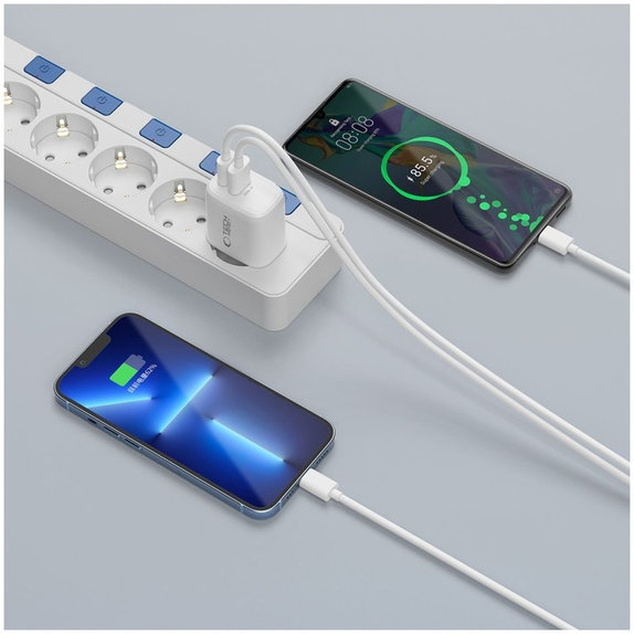 Sieťová nabíjačka NCA20 2-PORT PD 20W / QC3.0, biela, Tech-Protect