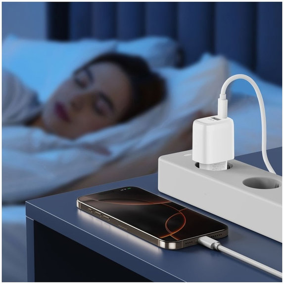 Sieťová nabíjačka NCA20 2-PORT PD 20W / QC3.0, biela, Tech-Protect