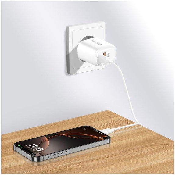 Sieťová nabíjačka NCA20 2-PORT PD 20W / QC3.0 + USB-C Cable, biela, Tech-Protect