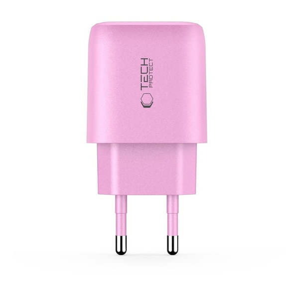 Sieťová nabíjačka NCA20 2-PORT PD 20W / QC3.0, Baby Pink, Tech-Protect