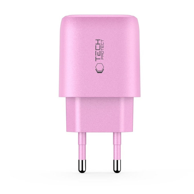 Sieťová nabíjačka NCA20 2-PORT PD 20W / QC3.0, Baby Pink, Tech-Protect