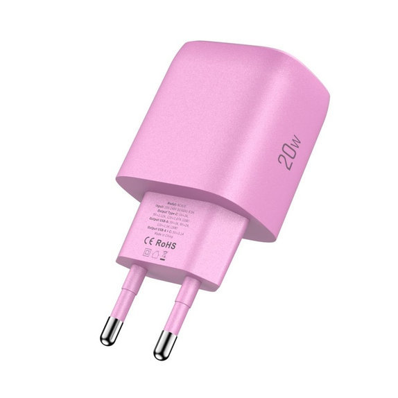 Sieťová nabíjačka NCA20 2-PORT PD 20W / QC3.0, Baby Pink, Tech-Protect