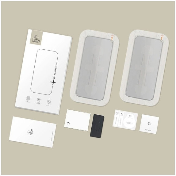 Privacy tvrdené sklo (2ks) Quick Set Spy+ pre iPhone 13 / 13 Pro / 14 / 16E / 17E, privacy, Tech-Protect