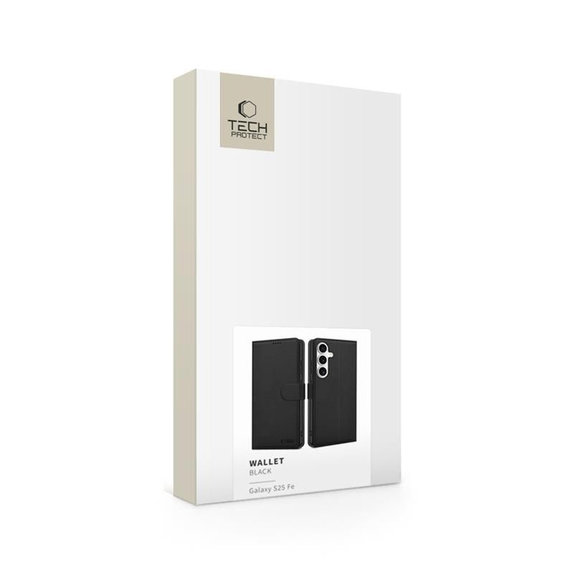 Puzdro Wallet pre Samsung S25 FE, čierna, Tech-Protect