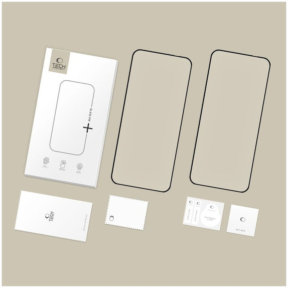 Tvrdené sklo (2ks) Glass Fit+ pre Motorola Edge 50 Neo / 60 Neo, čierna, Tech-Protect