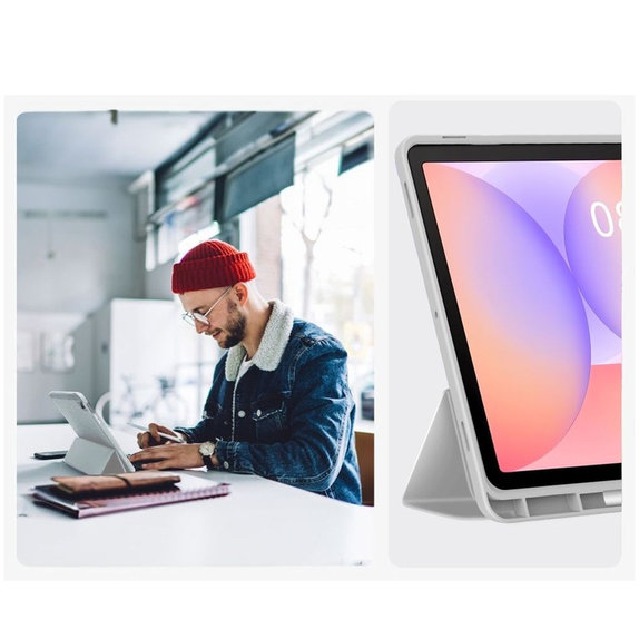 Puzdro Sc Pen pre Samsung Tab S9 11.0 / S9 FE / S10 FE / S10 Lite 10.9 X710 / X716B / X510 / X516B / X520 / X526 / X400 / X406B, sivá, Tech-Protect