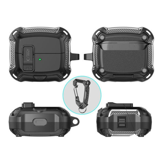 Puzdro na slúchadlá Carbonox MagSafe pre Samsung Buds 3 / 3 FE / 3 Pro, čierna, Tech-Protect