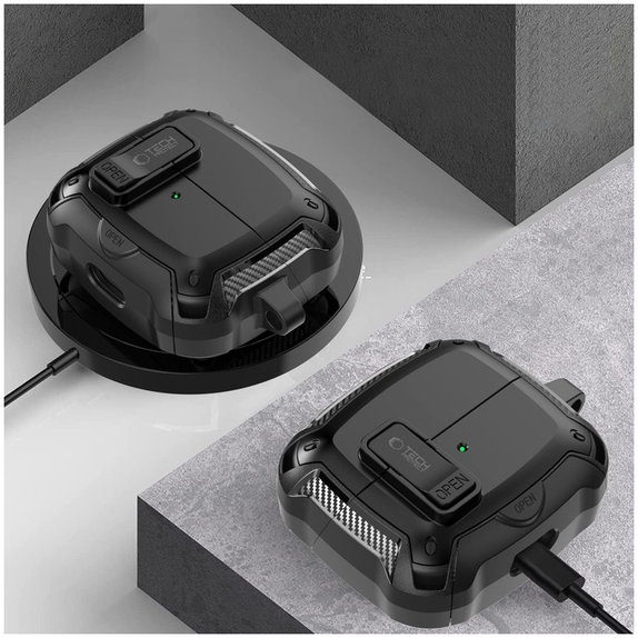 Puzdro na slúchadlá Carbonox MagSafe pre Samsung Buds 3 / 3 FE / 3 Pro, čierna, Tech-Protect