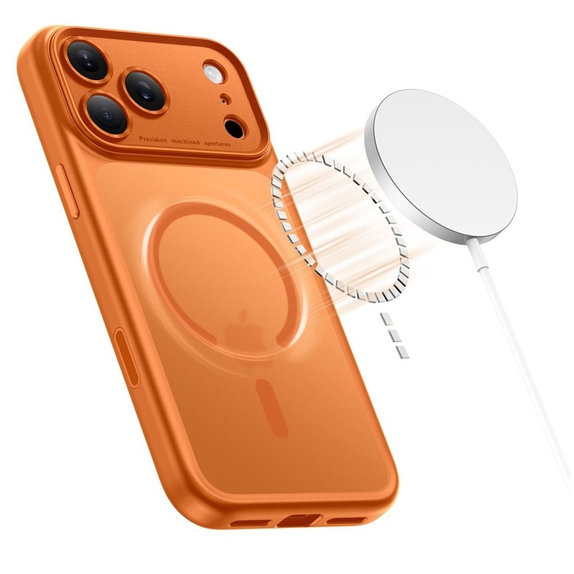 Puzdro MagPeak MagSafe CC pre iPhone 17 Pro, Matte Cosmic Orange, Tech-Protect