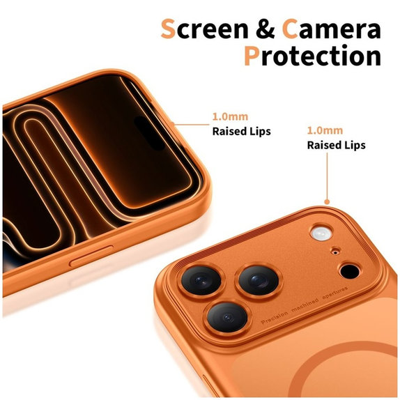 Puzdro MagPeak MagSafe CC pre iPhone 17 Pro, Matte Cosmic Orange, Tech-Protect