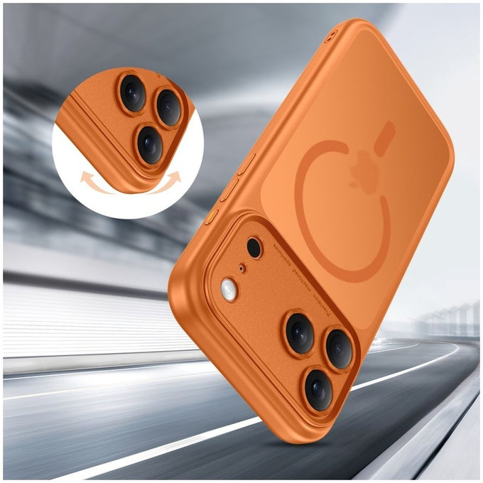 Puzdro MagPeak MagSafe CC pre iPhone 17 Pro, Matte Cosmic Orange, Tech-Protect