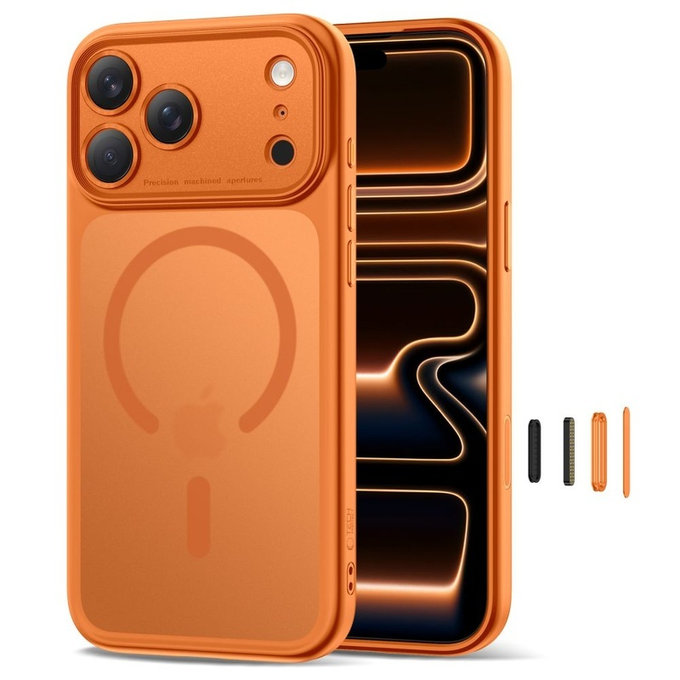 Puzdro MagPeak MagSafe CC pre iPhone 17 Pro Max, Matte Cosmic Orange, Tech-Protect