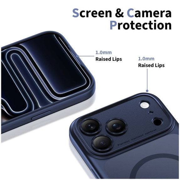 Puzdro MagPeak MagSafe CC pre iPhone 17 Pro, Matte Deep Blue, Tech-Protect
