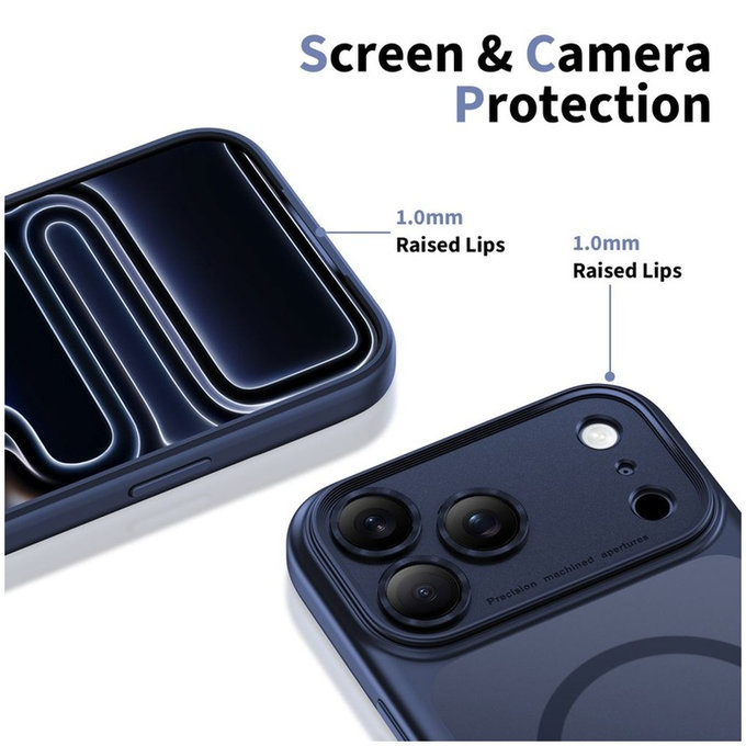 Puzdro MagPeak MagSafe CC pre iPhone 17 Pro, Matte Deep Blue, Tech-Protect