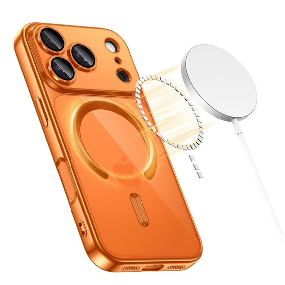 Puzdro MagFlex MagSafe pre iPhone 17 Pro Max, Shiny Cosmic Orange, Tech-Protect