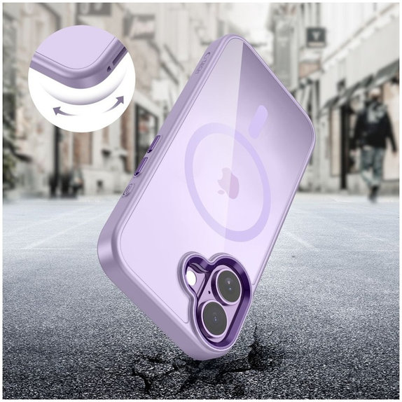 Puzdro MagMat MagSafe pre iPhone 17, Lavender/Clear, Tech-Protect