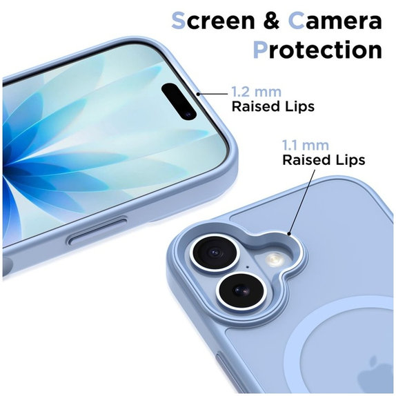 Puzdro MagMat MagSafe pre iPhone 17, Matte Mist Blue, Tech-Protect