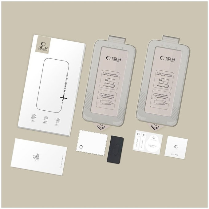 Tvrdené sklo Quick Set+ (2ks) pre Samsung S26, Black, Tech-Protect