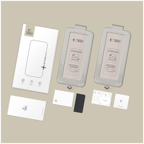 Tvrdené sklo Quick Set+ (2ks) pre Samsung S26 Ultra, Black, Tech-Protect
