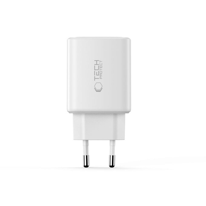 Sieťová nabíjačka NCA65W-GAN 3-PORT PD 65W / QC3.0, biela, Tech-Protect