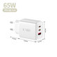 Sieťová nabíjačka NCA65W-GAN 3-PORT PD 65W / QC3.0, biela, Tech-Protect