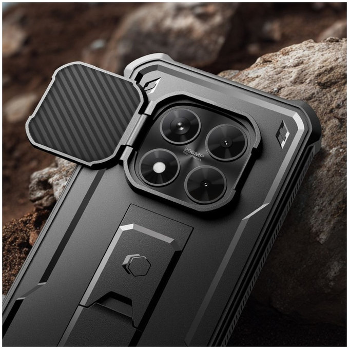 Puzdro Kevlar Cam+ s 2 prednými rámikmi pre Xiaomi Redmi Note 15 Pro 5G, čierna, Tech-Protect