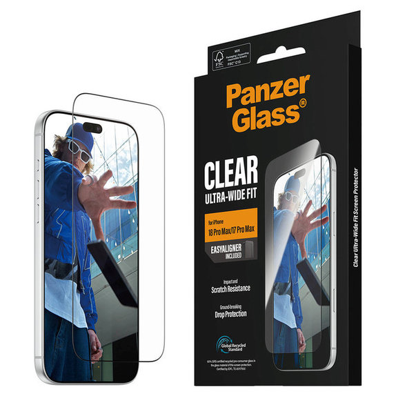 Tvrdené sklo UWF s aplikátorom pre iPhone 18 Pro Max/17 Pro Max, čierna, PanzerGlass