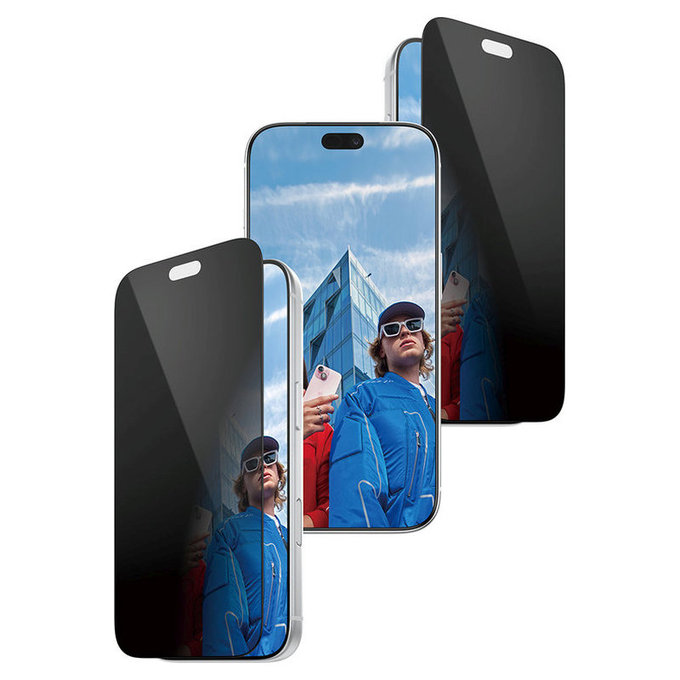 Tvrdené sklo UWF 2-Way Privacy s aplikátorom pre iPhone 18 Pro, čierna, PanzerGlass