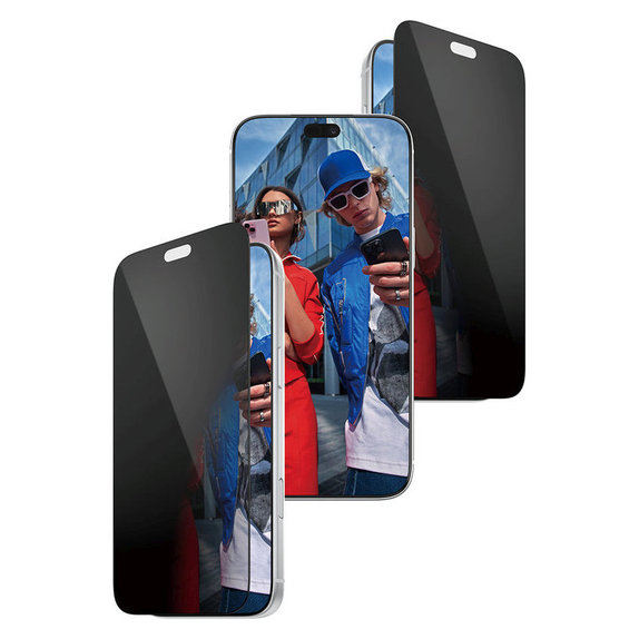 Tvrdené sklo UWF 2-Way Privacy s aplikátorom pre iPhone 18 Pro Max, Čierna, PanzerGlass