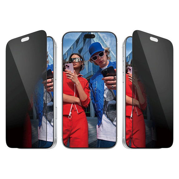 Tvrdené sklo UWF 2-Way Privacy s aplikátorom pre iPhone 18 Pro Max, Čierna, PanzerGlass
