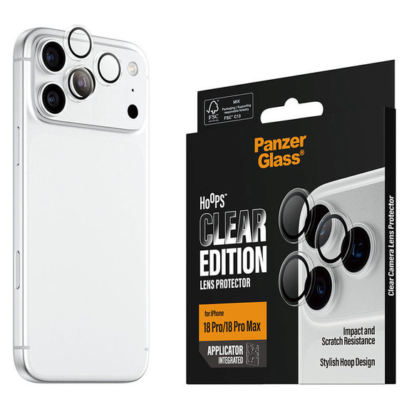 Ochranný kryt objektívu Hoops pre iPhone 18 Pro/18 Pro Max, číra, PanzerGlass