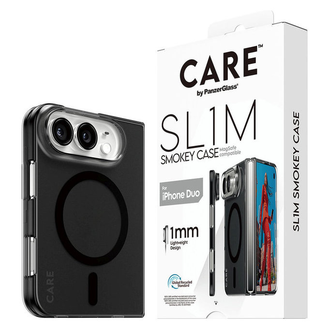 Puzdro SL1M Smokey s čiernym MagSafe pre iPhone Duo, PanzerGlass