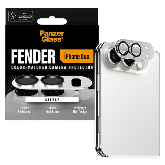 Ochranný kryt objektívu Fender pre iPhone Duo, Biela, PanzerGlass