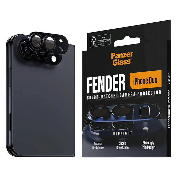 Ochranný kryt objektívu Fender pre iPhone Duo, Dark blue, PanzerGlass