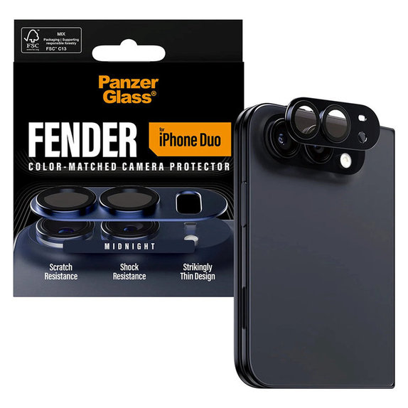 Ochranný kryt objektívu Fender pre iPhone Duo, Dark blue, PanzerGlass