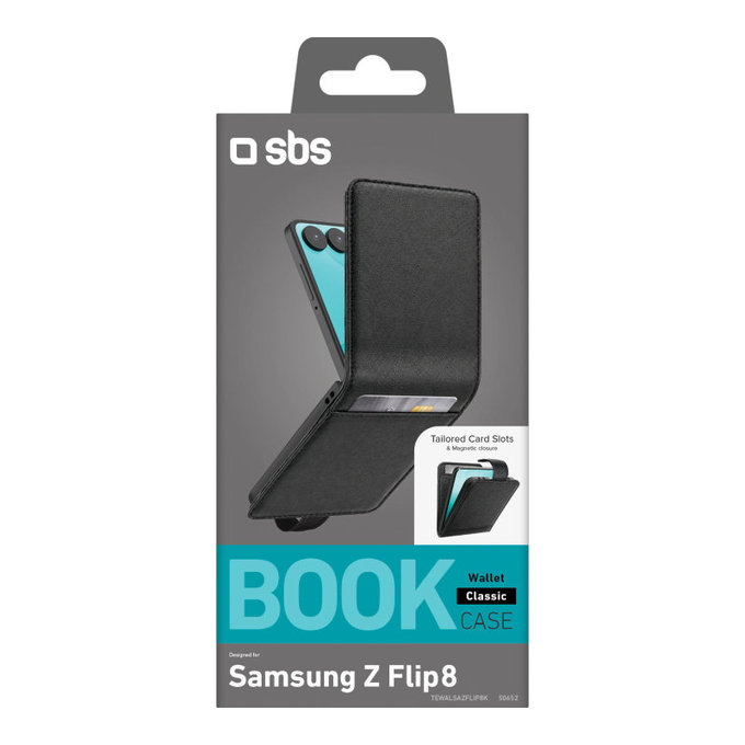 Puzdro Wallet Stand pre Samsung Galaxy Z Flip8, Čierna, SBS