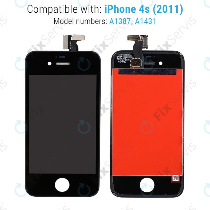 Apple iPhone 4S - LCD Displej + Dotykové Sklo + Rám (Black) TFT