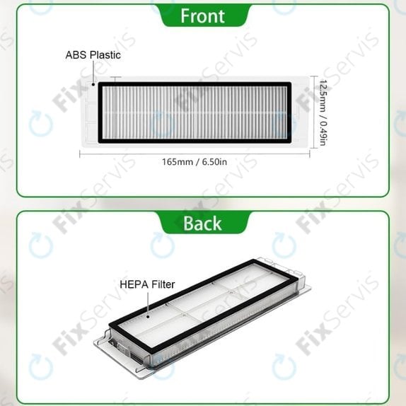 Xiaomi Roborock S5, S5 Max, S6, S6 MaxV, S6 Pure, E4, E5, Mijia 1S, Mi Robot Vacuum Mop 1S, Xiaowa E2, E3, Lite C10 - HEPA filter (2ks)