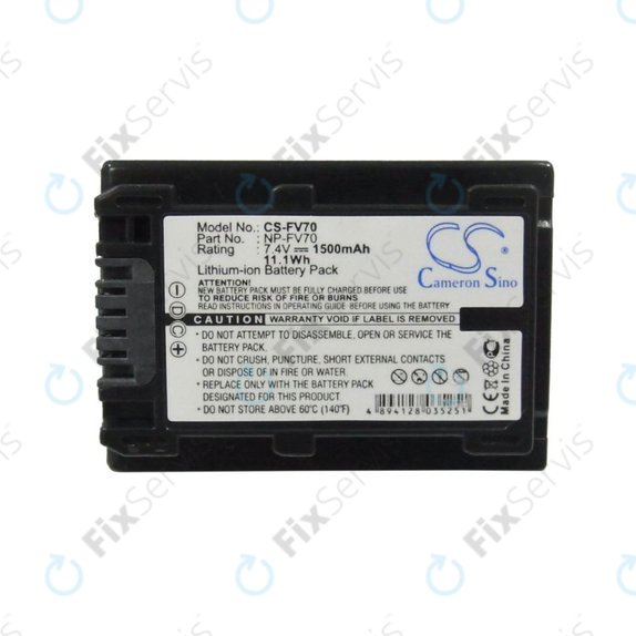 Batéria pre Sony DCR-DVD, HC, SR, HDR-CX, HC, PJ, XR, NEX-VG, 1500mAh, Li-Ion, 7.4V, NP-FV70, HQ