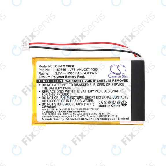 Batéria pre TomTom Go 530 Live, 630T, 720, 730T, 930T, 1697461, Li-Polymer, 3.7V, 1300mAh, HQ