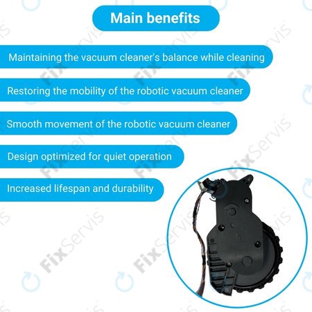 Xiaomi Roborock S5 Max, S6 Pure, S7 - Koleso s Motorom (Pravé) (Čierne)