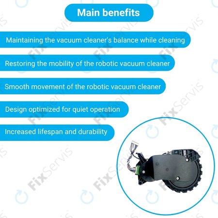 Xiaomi Robot Vacuum X20, S10, Dreame X30, X20, X10 Pro - Koleso s Motorom (Ľavé) (Čierne)