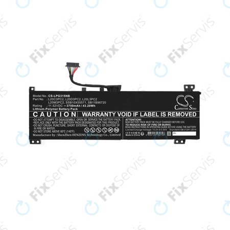 Batéria pre Lenovo IdeaPad Gaming 3, 3750mAh, Li-Pol, 11.52V, L20C3PC2, HQ