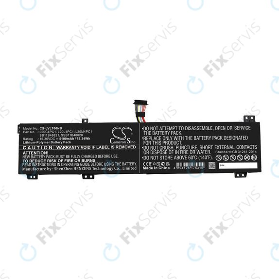 Batéria pre Lenovo Legion 5, 5 Pro, 7, 7i, R7000p, 5100mAh, Li-Pol, 15.36V, L20C4PC1, HQ