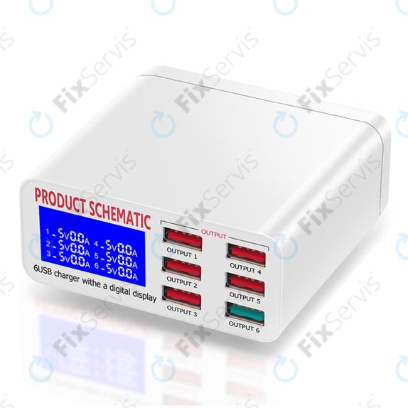 Product Schematic 896 - USB Servisná Nabíjacia Stanica s USB 3.0