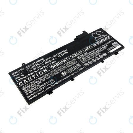 Batéria pre Lenovo ThinkPad T480S, 4600mAh, Li-Pol, 11.58V, 01AV478, HQ