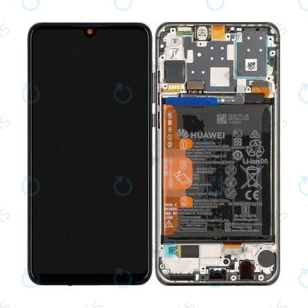 Huawei P30 Lite - LCD Displej + Dotykové Sklo + Rám + Batéria (Midnight Black) - 02352RPW Genuine Service Pack