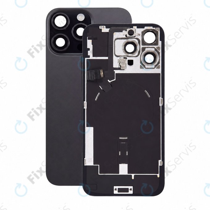 Sklo zadného housingu pre iPhone 16 Pro Max, Black Titanium, Pulled A