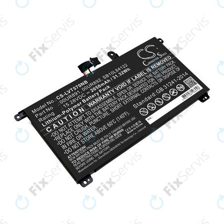 Batéria pre Lenovo ThinkPad P51s, P52s, T570, T580, 2050mAh, Li-Pol, 15.28V, 00UR891, HQ
