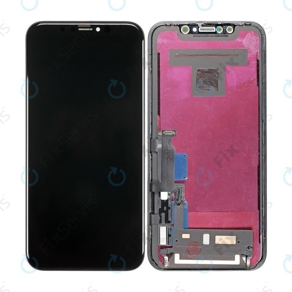 Displej In-Cell pre iPhone XR, Dotykové sklo s rámom, FixPremium